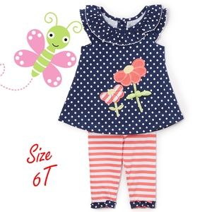 Navy Dot Flower Tunic & Leggings